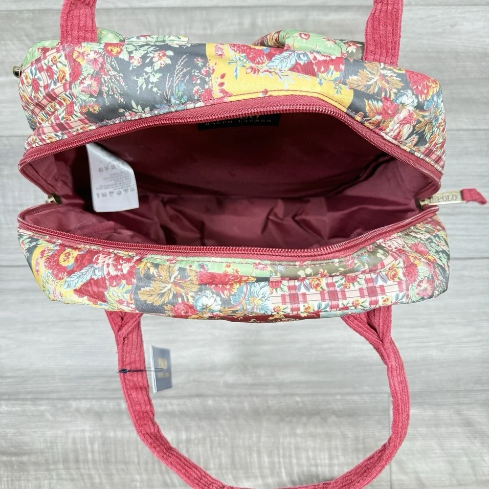 POLO RALPH LAUREN Backpack Patchwork‎ Quilted Big Pony Burnt Russet Floral NWT